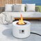 White Terrazzo Fire Pit Table with Propane Tank Holder and 40,000 BTU